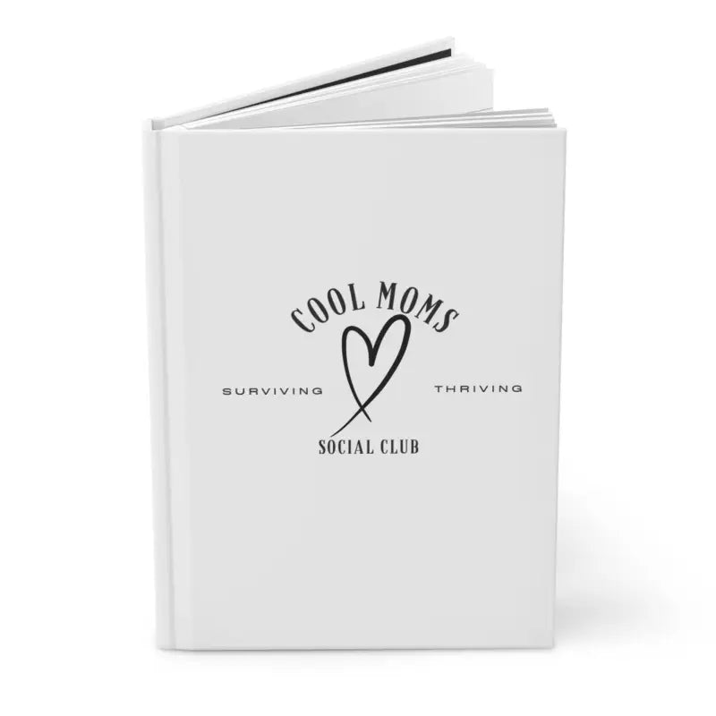 White journal featuring Cool Moms Social Club design for stylish organization