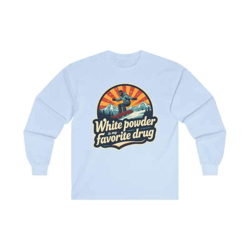 Light blue long-sleeved Witty Snowboarding Shirt for stylish winter sports apparel