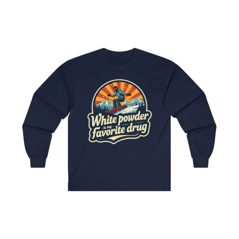 Navy long-sleeved Witty Snowboarding Shirt for stylish winter sports attire