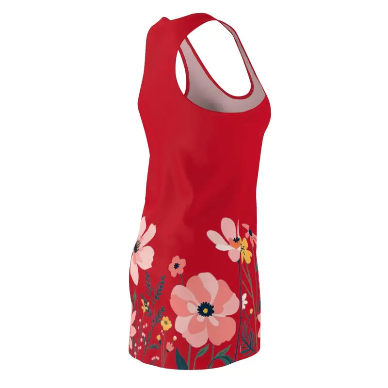 Red floral racerback dress for women, perfect for summer occasions and stylish outings