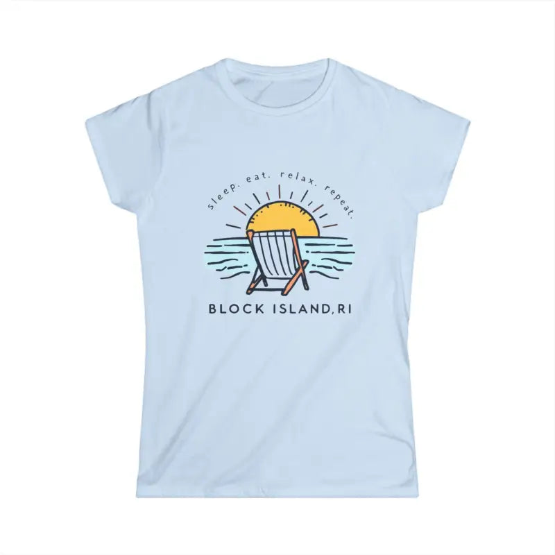 Light blue Women’s Relaxed Beach Tee for sleep, eating, and relaxation