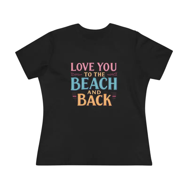 Black Women’s Beach Lovers Cotton Tee with Love You To The Beach And Back design
