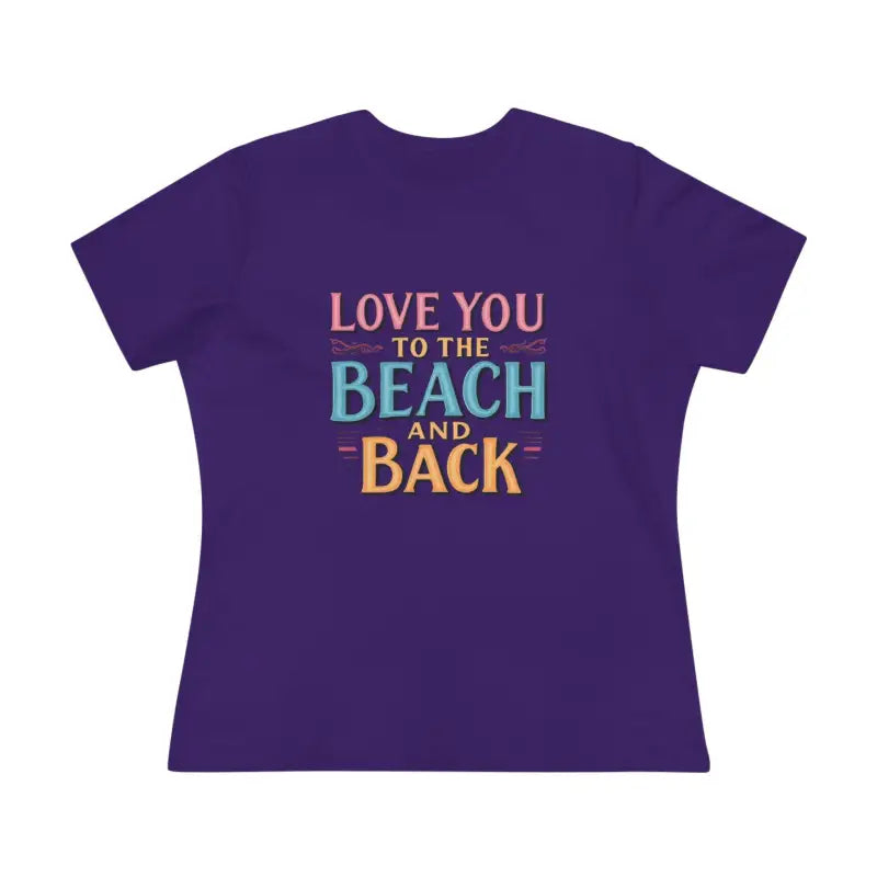 Purple Women’s Beach Lovers Cotton Tee featuring beach-themed text design