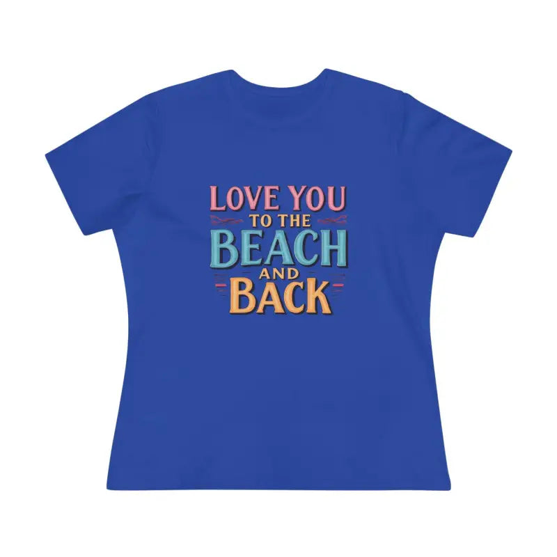 Blue Women’s Beach Lovers Cotton Tee featuring Love You To The Beach design