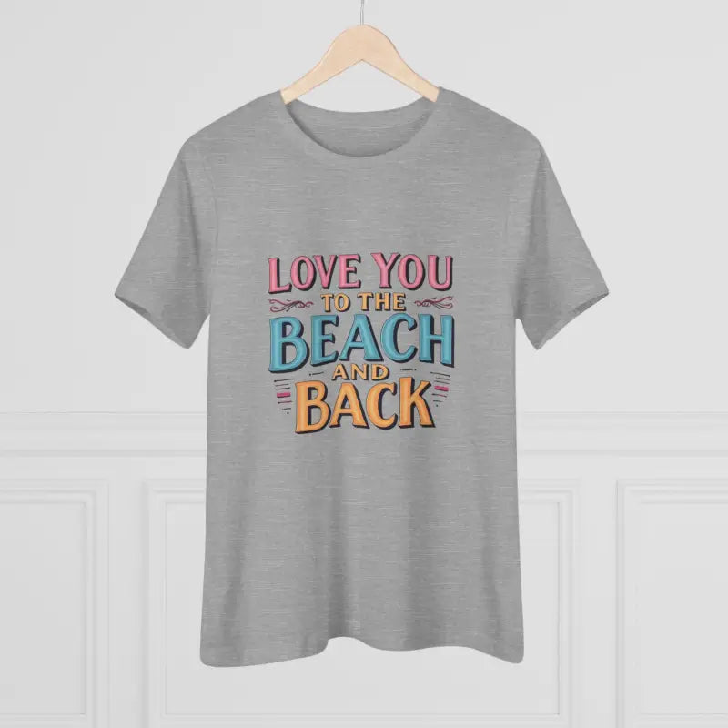 Gray Womens Beach Lovers Cotton Tee featuring Love You To The Beach design