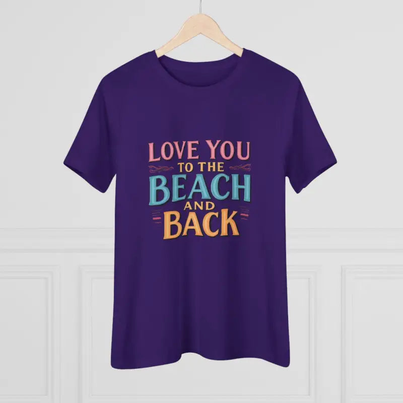 Purple Women’s Beach Lovers Cotton Tee featuring beach-themed text design