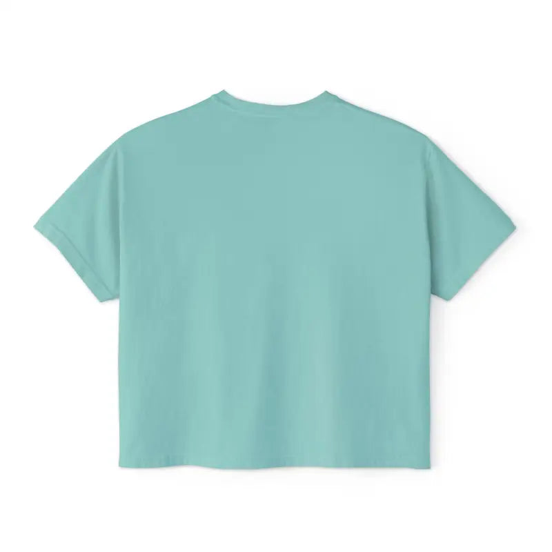 Aqua short-sleeved Women’s Boxy T Shirt featuring a cute planter graphic