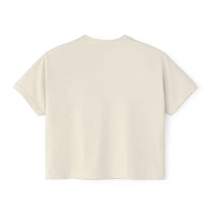 Beige short-sleeved Women’s Boxy T Shirt featuring a cute planter graphic design