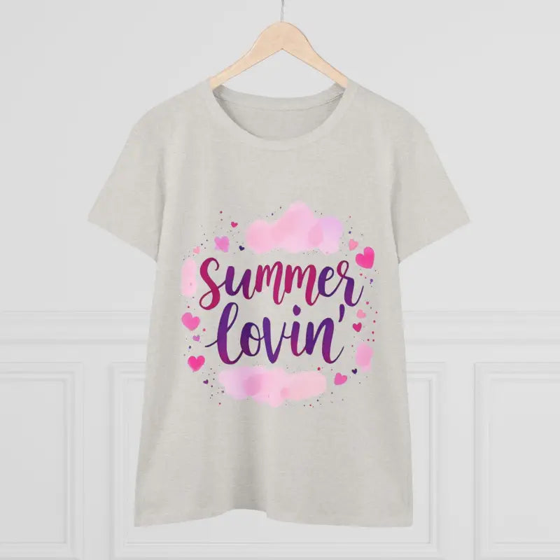 Gray Women’s Summer Lovin Cotton Tee featuring a stylish summer-themed design