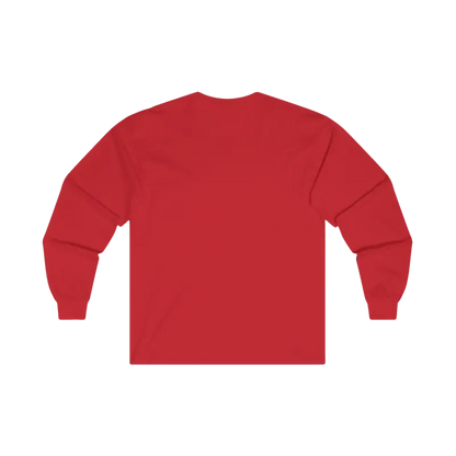 Red long-sleeved shirt from Coastal Vibes Unisex Long Sleeve Tee for outdoor enthusiasts