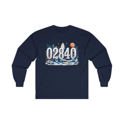 Navy long-sleeved Coastal Vibes Unisex Tee for outdoor enthusiasts and lovers