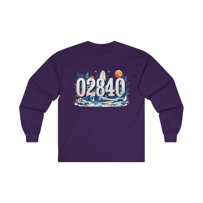 Purple long-sleeved shirt from Coastal Vibes Unisex Tee for outdoor enthusiasts