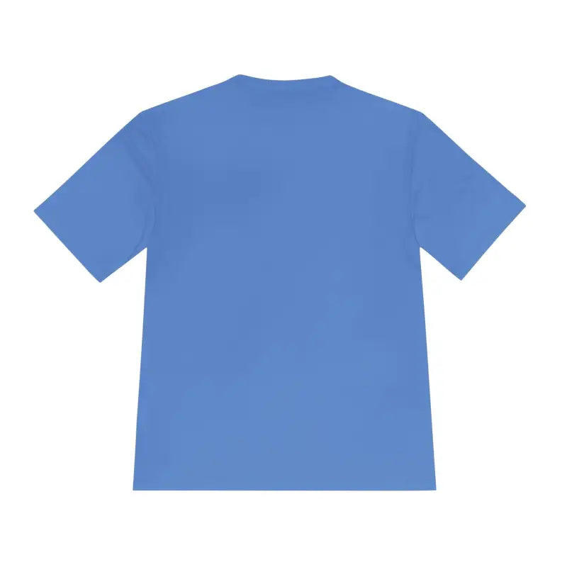 American Flag Shark Graphic Unisex Moisture Wicking T-Shirt in blue color