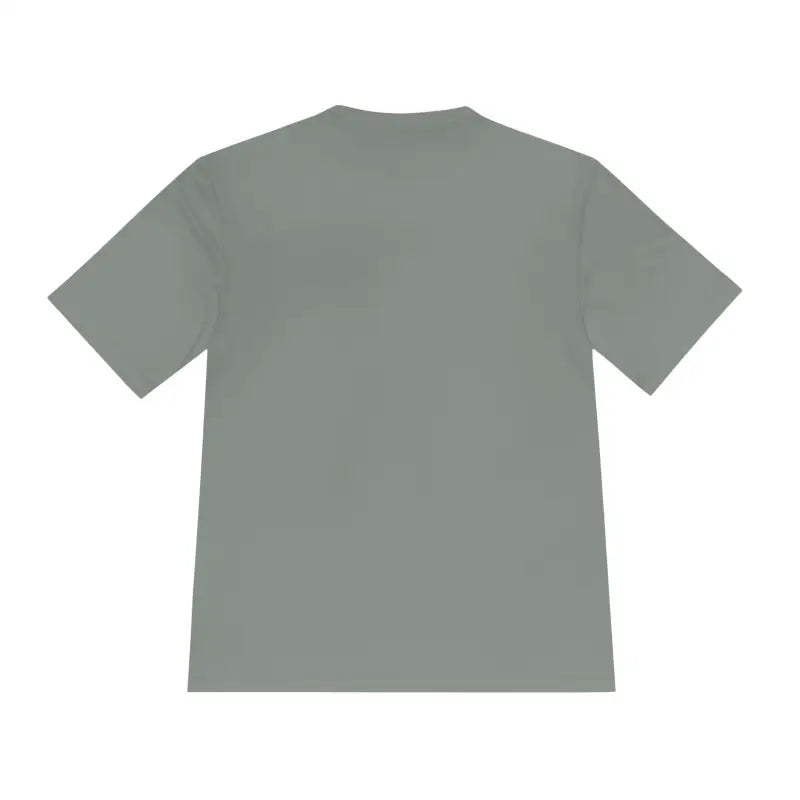 Gray short-sleeved t-shirt featuring American Flag Shark graphic for unisex wear