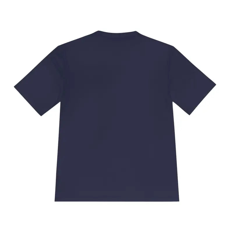 Navy blue American Flag Shark Graphic Unisex Moisture Wicking T-Shirt displayed