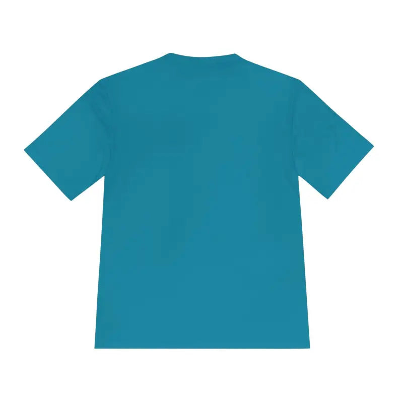 Teal short-sleeved American Flag Shark Graphic Unisex Moisture Wicking T-Shirt