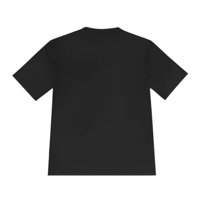 Black short-sleeved Beach Bum Unisex Moisture Wicking Tee for casual wear