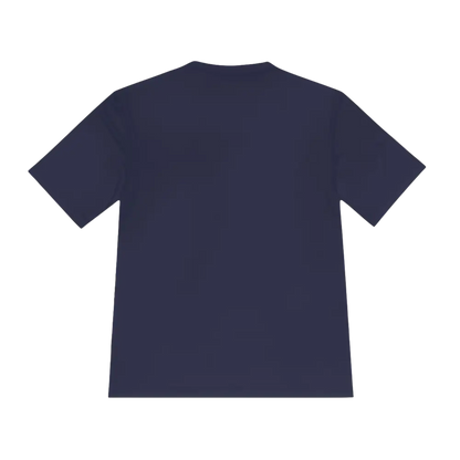 Navy blue Beach Bum Unisex Moisture Wicking Tee for comfortable outdoor wear