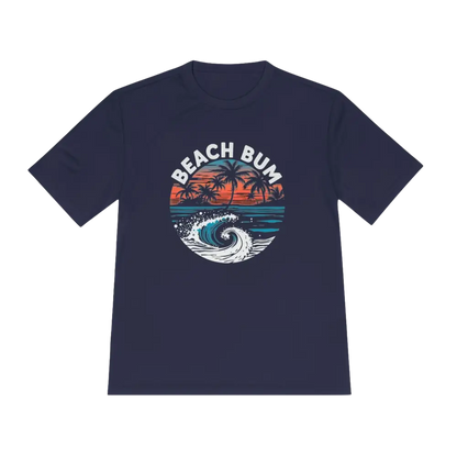 Navy blue Beach Bum Unisex Moisture Wicking Tee for comfortable casual wear