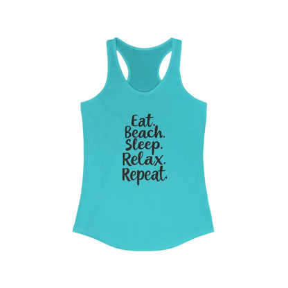 Turquoise Beach Vibes Racerback Tank Top for stylish summer comfort and relaxation