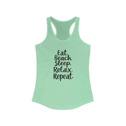Mint green racerback tank top from Beach Vibes collection for casual summer wear