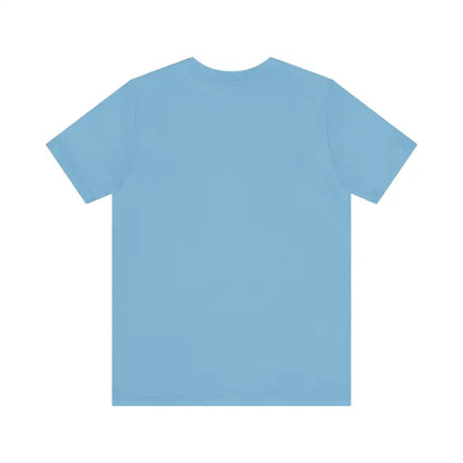 Light blue Beach Vibes Unisex Short Sleeve Tee featuring Sun and Waves design