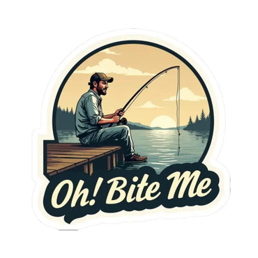 Bite Me Fish On Transparent Fishing Sticker for fishing enthusiasts and hobbyists