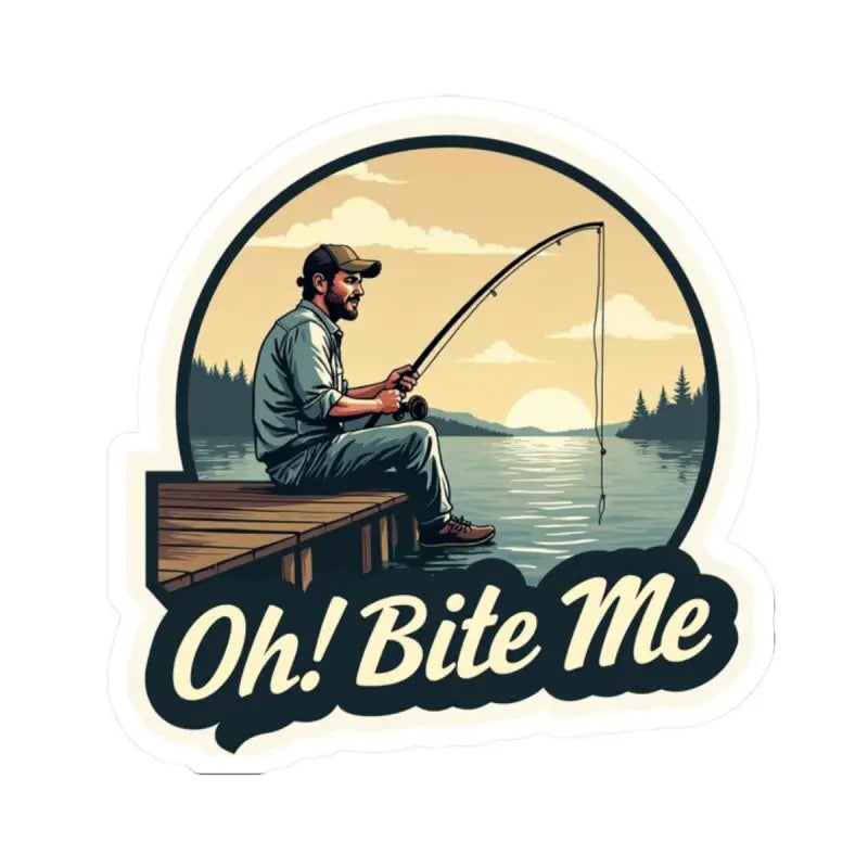 Bite Me Fish On Transparent Fishing Sticker for fishing enthusiasts and hobbyists