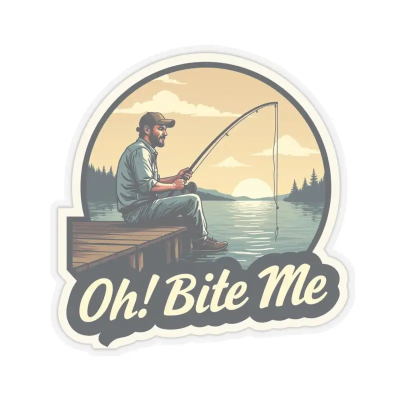 Bite Me Fish On Transparent Fishing Sticker designed for fishing enthusiasts and decorators