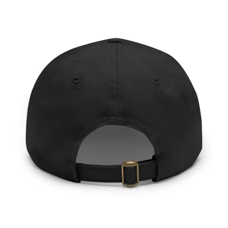 Black adjustable baseball cap featuring a Sailboat patch from the Black Even Keel Dad Hat