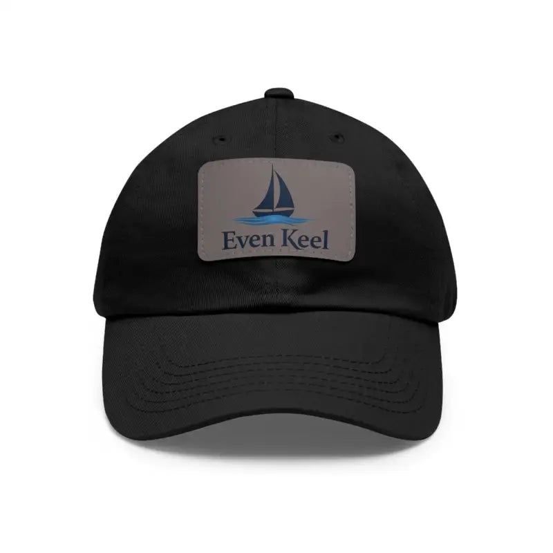Black Even Keel Dad Hat featuring a Sailboat Patch for stylish casual wear