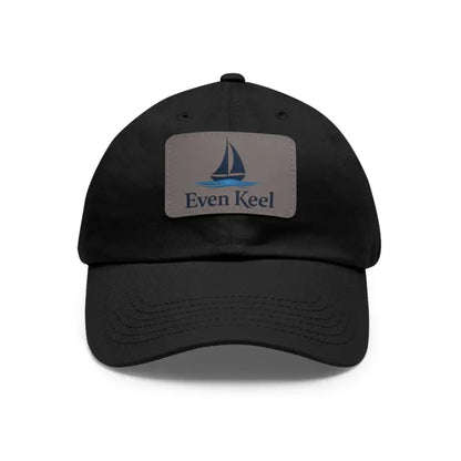 Black Even Keel Dad Hat featuring a Sailboat Patch for stylish casual wear