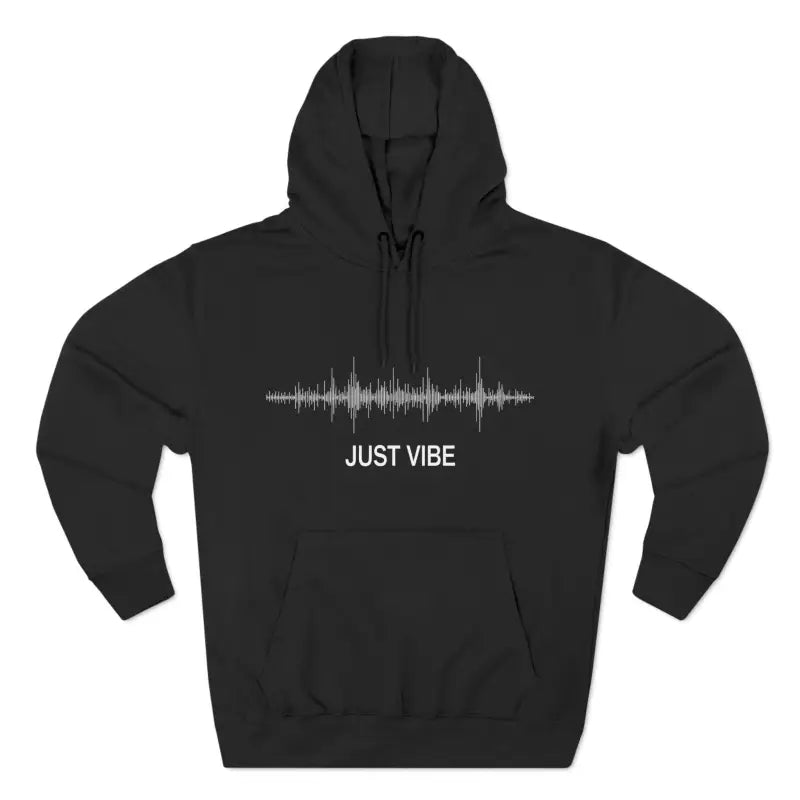 Black hoodie featuring a vibrant sound wave design for a stylish vibe