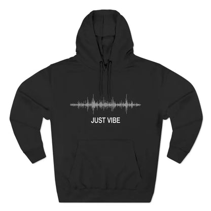 Black hoodie featuring a vibrant sound wave design for a stylish vibe