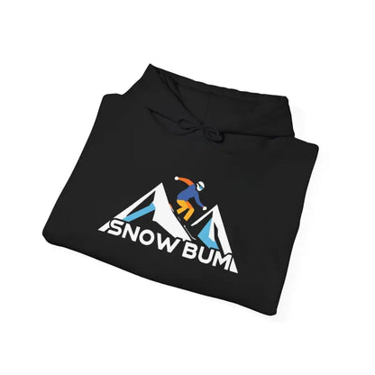 Folded Black Snow Bum Skiing Hoodie in Antique Sapphire, size XL, showcasing style and comfort