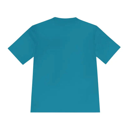 Teal short-sleeved Block Island Adventure Unisex Moisture Wicking T-Shirt