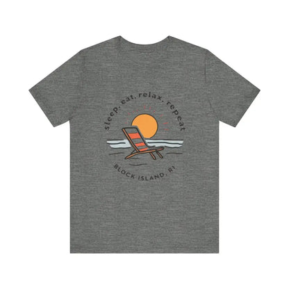 Gray Block Island Beach Vibes Unisex Tee for casual and stylish summer wear