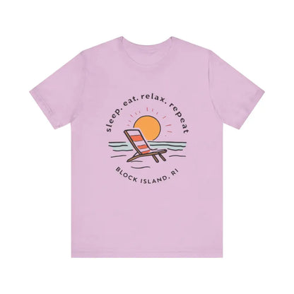 Lilac t-shirt from Block Island Beach Vibes Unisex Tee collection for casual wear