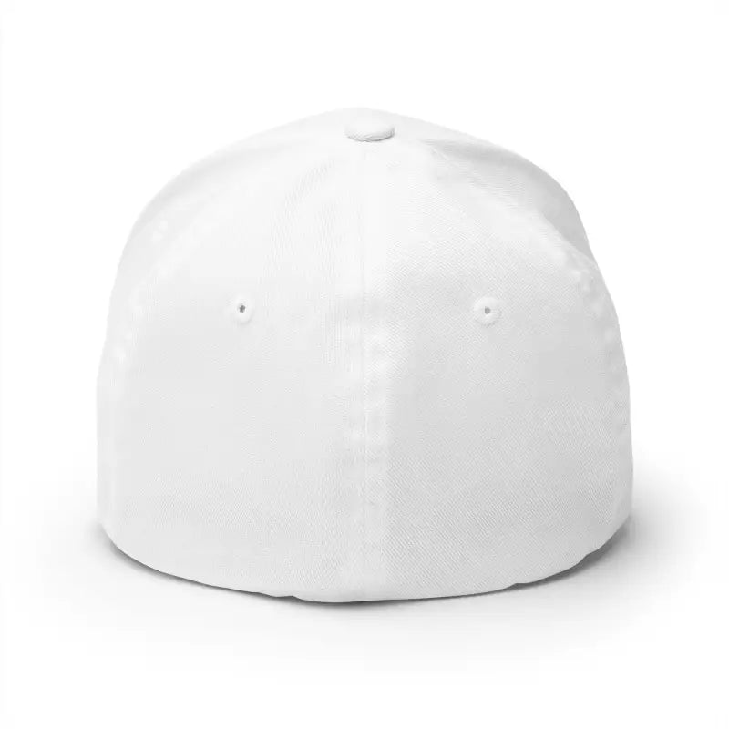 White fitted baseball cap from Block Island Closed-Back Structured Cap for stylish comfort