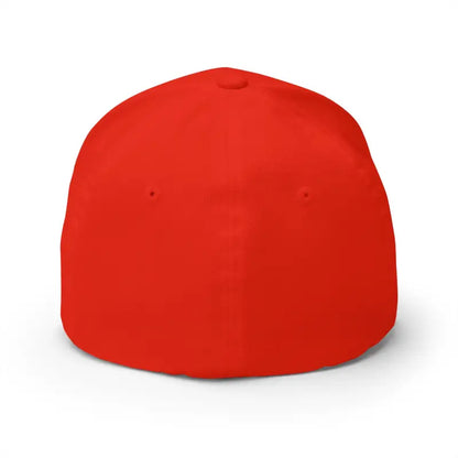Red Block Island Closed-Back Structured Cap featuring embroidery for stylish comfort