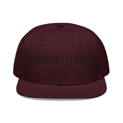 Maroon flat-brimmed cap from Block Island for stylish summer enjoyment