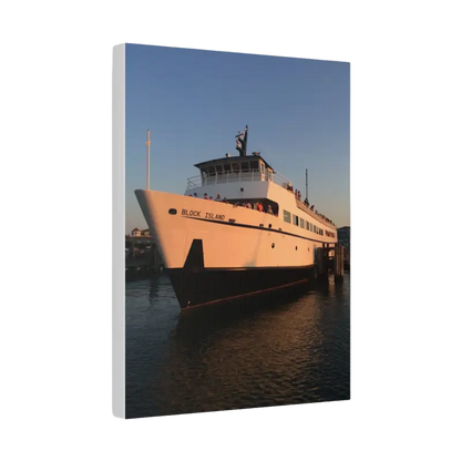 Ferry boat canvas print featuring the Block Island Ferry in vibrant colors