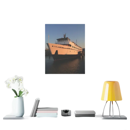 Ferry boat canvas print of the Block Island Ferry for nautical home decor