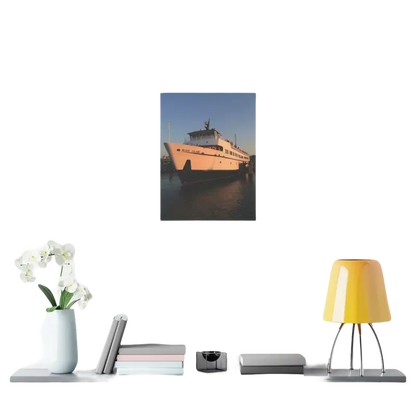 Block Island Ferry boat canvas print showcasing coastal scenery and maritime beauty
