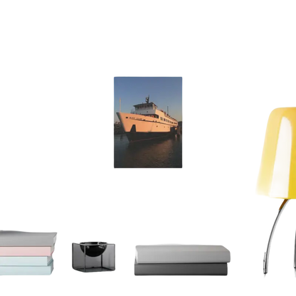 Framed photograph of Block Island Ferry boat ideal for nautical decor enthusiasts