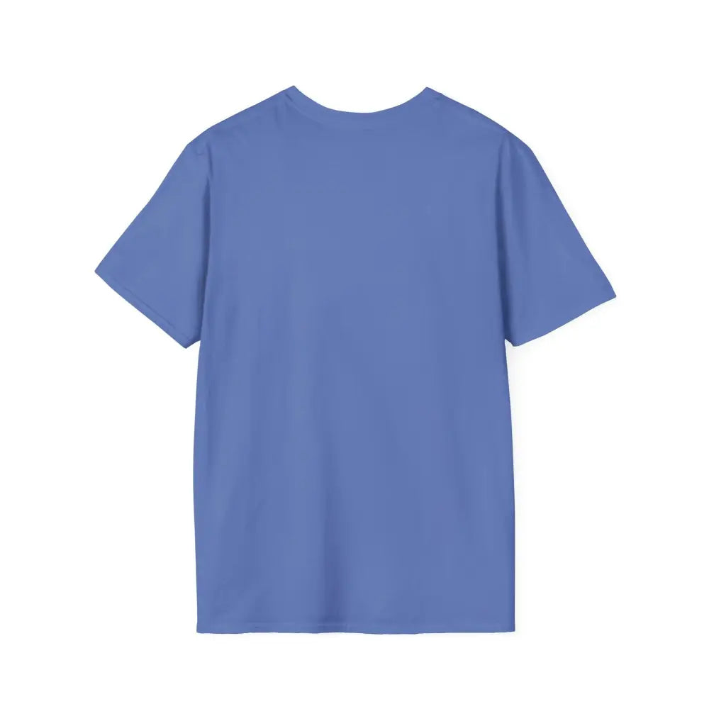 Periwinkle short-sleeved Block Island Graphic Unisex Softstyle T Shirt displayed