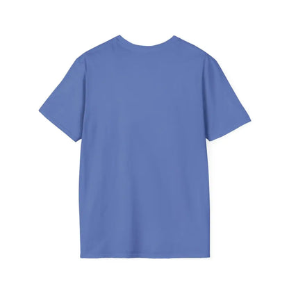 Periwinkle short-sleeved Block Island Graphic Unisex Softstyle T Shirt displayed