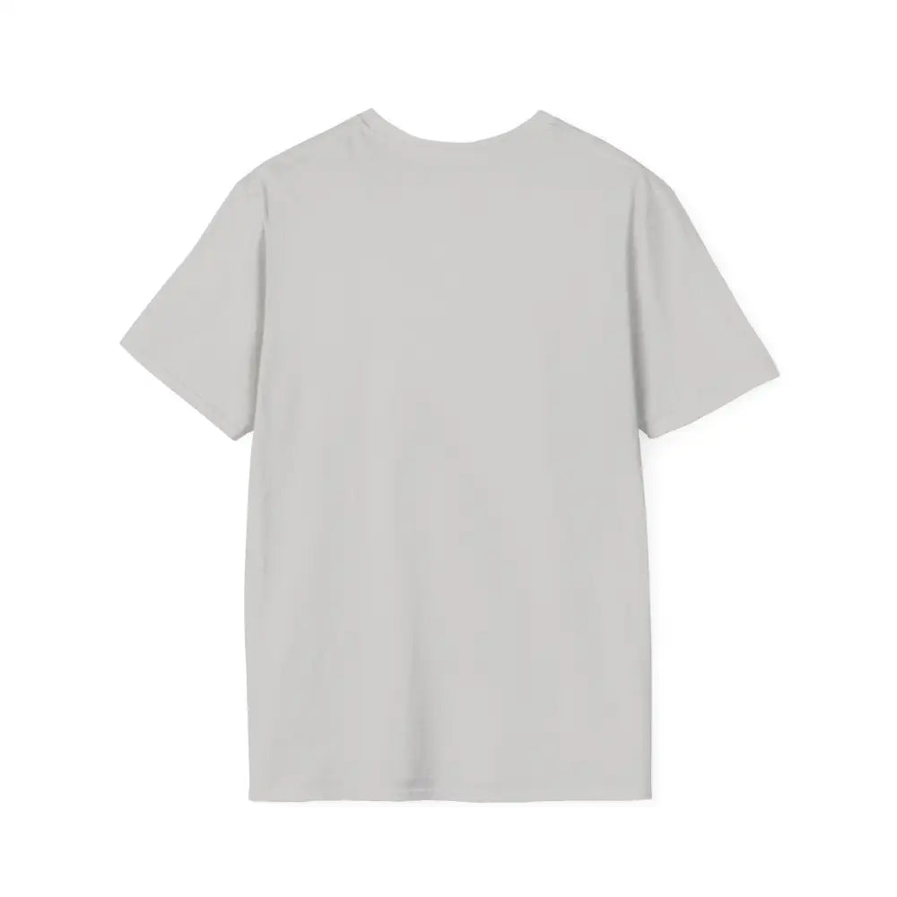 Gray short-sleeved Block Island Graphic Unisex Softstyle T Shirt displayed elegantly