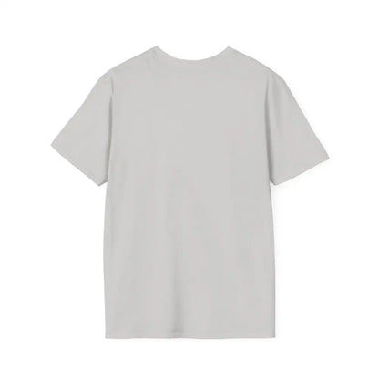 Gray short-sleeved Block Island Graphic Unisex Softstyle T Shirt displayed elegantly