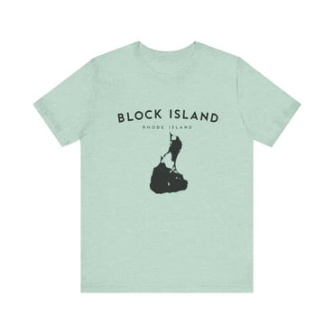Light green Block Island Jersey Tee showcasing coastal vibes for island lovers